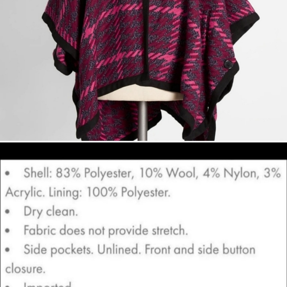 โค๏ธ๐NWT Modcloth "Little Plaid Riding Hood Cape" Coat๐๐๐๐ - Picture 6 of 7